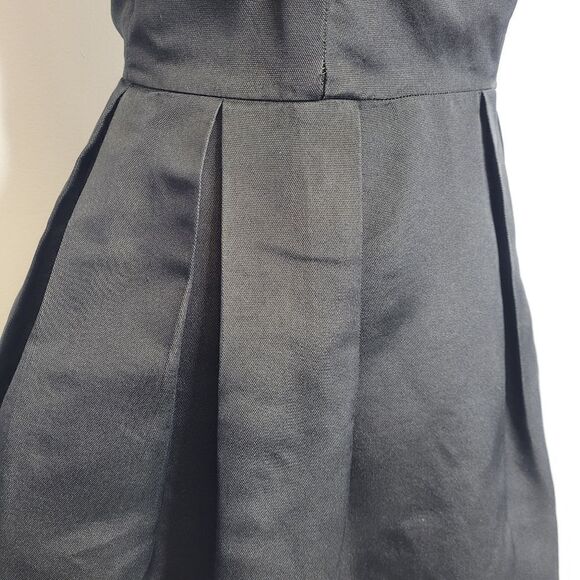 VINTAGE 50s dress Suzy Perette black sleeveless pleated fit and flare pinup XS - Picture 3 of 16